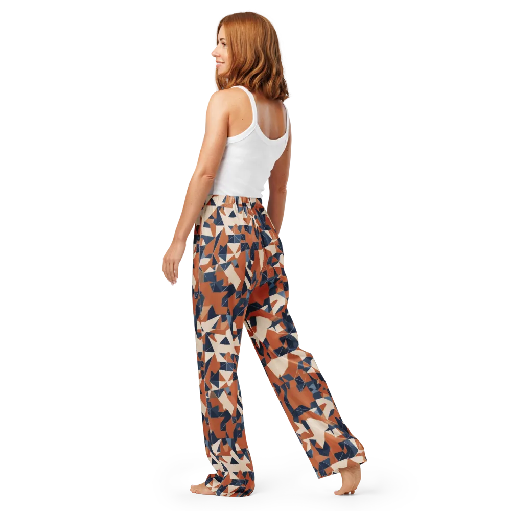 Ochre Parallax on Women's Pajama Pants — Back