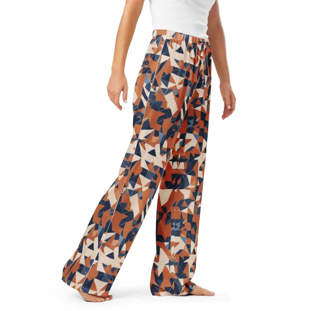 Ochre Parallax on Women's Pajama Pants — Right Front