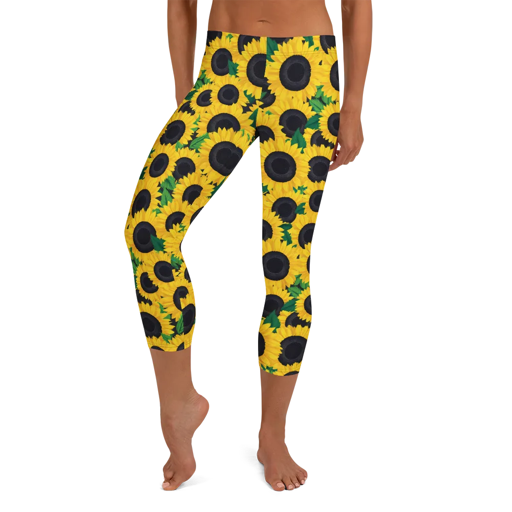 Sunlit Abundance on Capri Leggings — Front