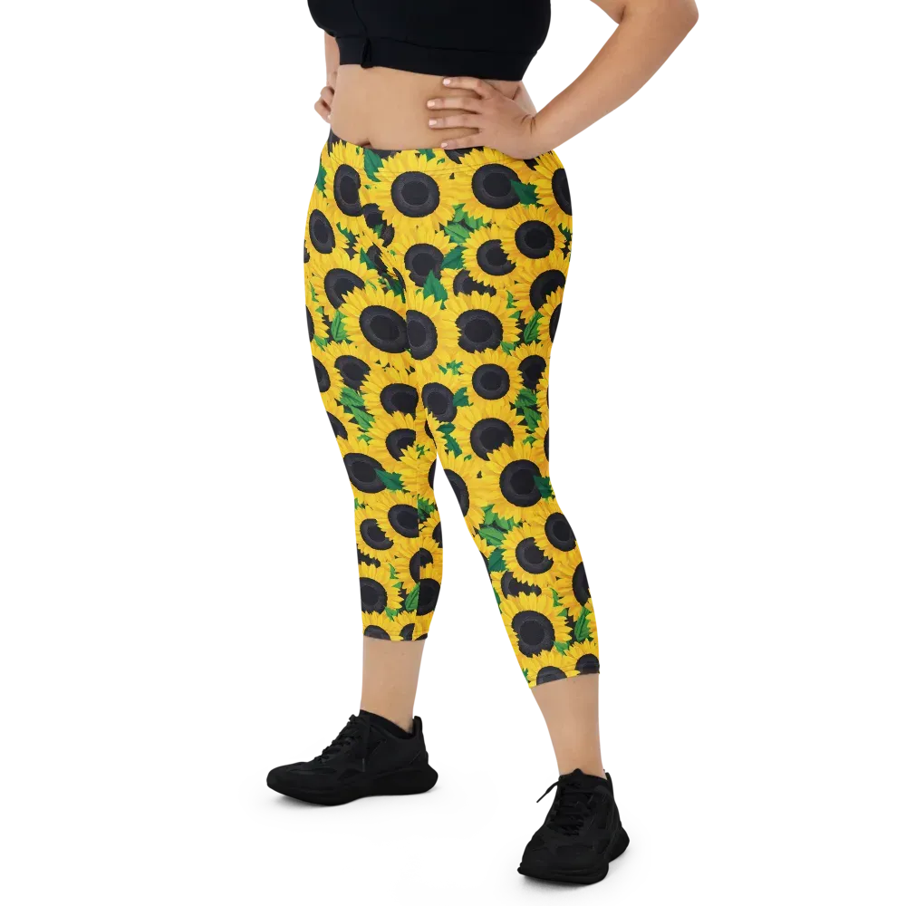 Sunlit Abundance on Capri Leggings — Front