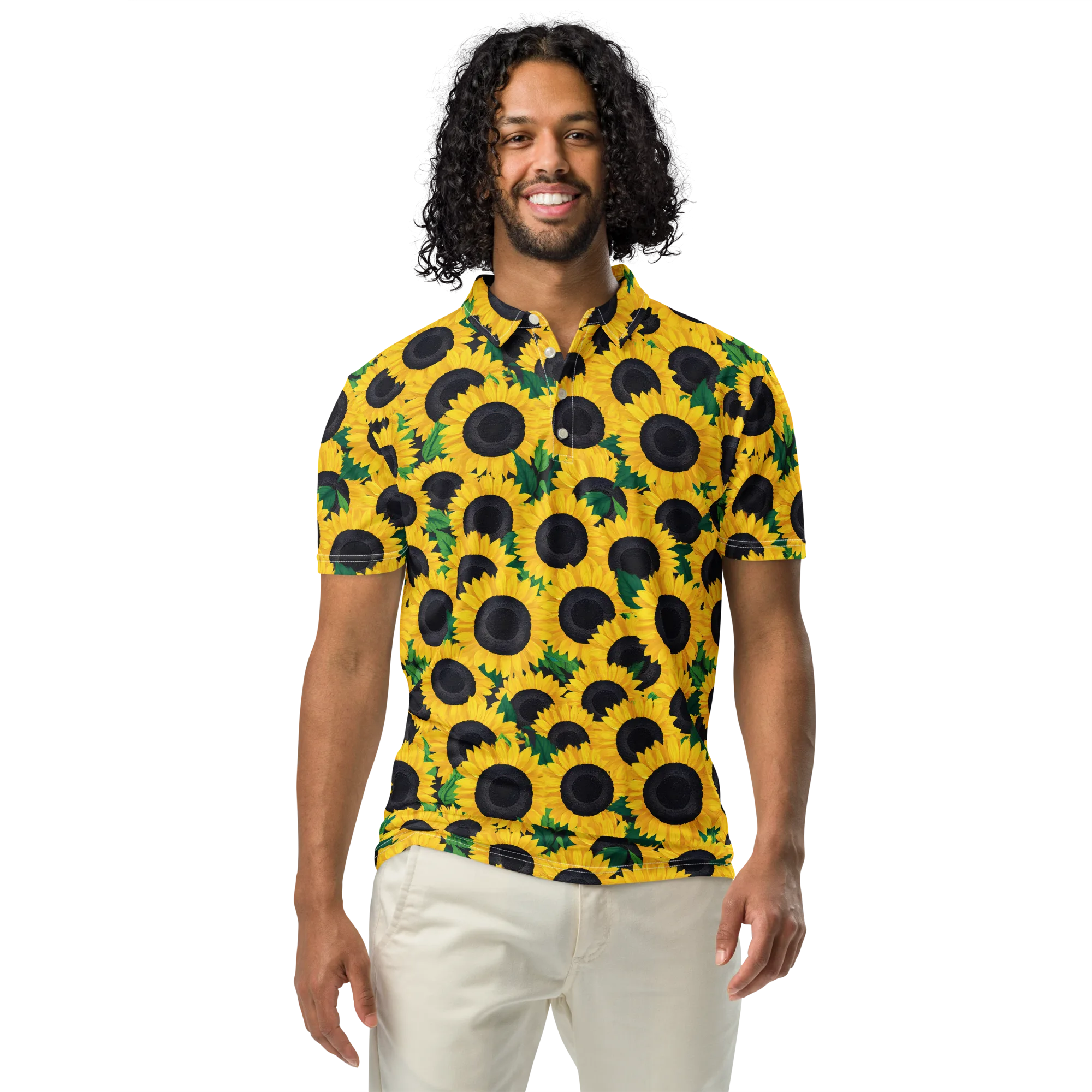 Sunlit Abundance on Men's Slim Fit Polo Shirt — Front