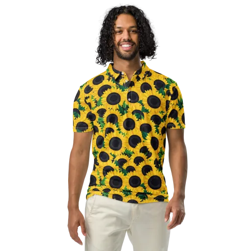 Sunlit Abundance on a Men's Slim Fit Polo Shirt
