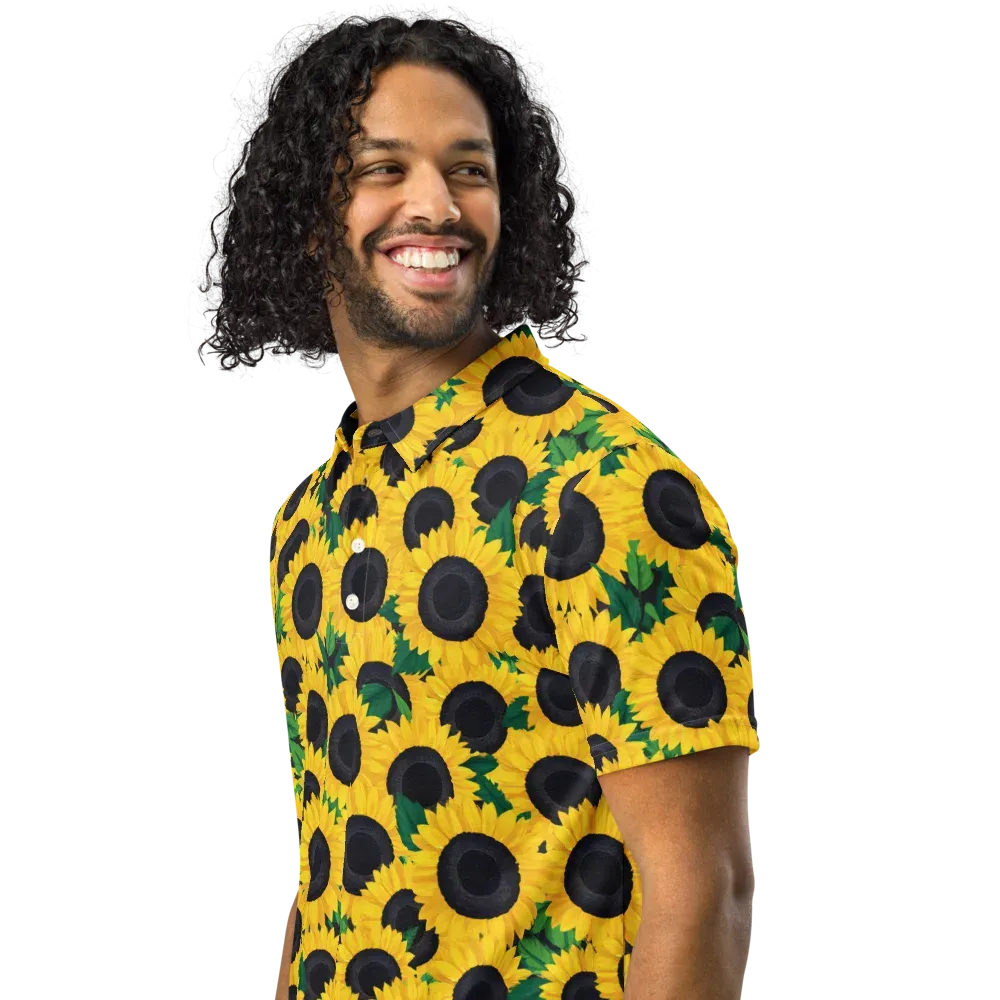 Sunlit Abundance on Men's Slim Fit Polo Shirt — Left Front