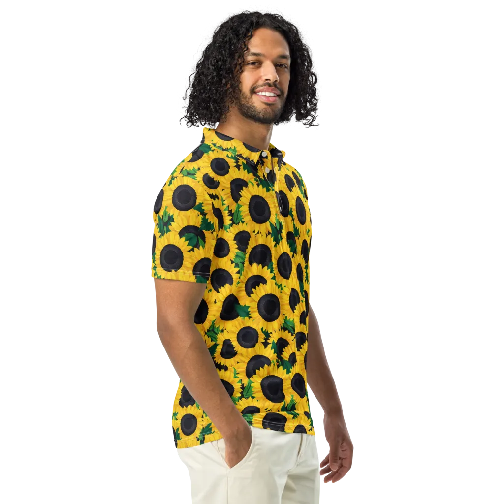Sunlit Abundance on Men's Slim Fit Polo Shirt — Right Front