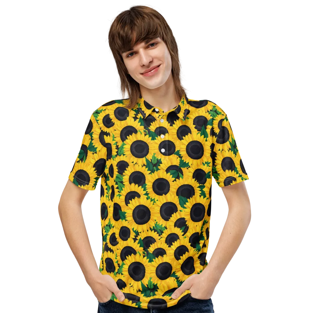Sunlit Abundance on Men's Slim Fit Polo Shirt — Front