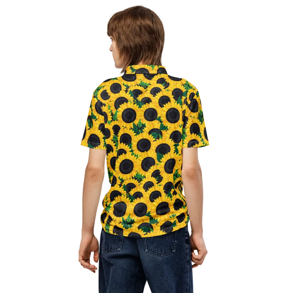 Sunlit Abundance on Men's Slim Fit Polo Shirt — Back
