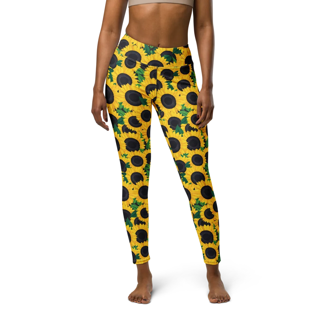 Sunlit Abundance on Yoga Leggings — Front