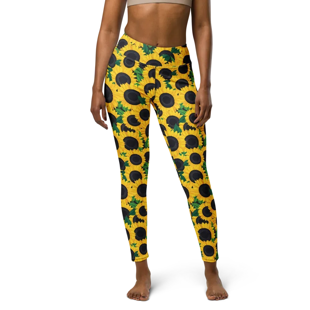 Sunlit Abundance on Yoga Leggings — Front