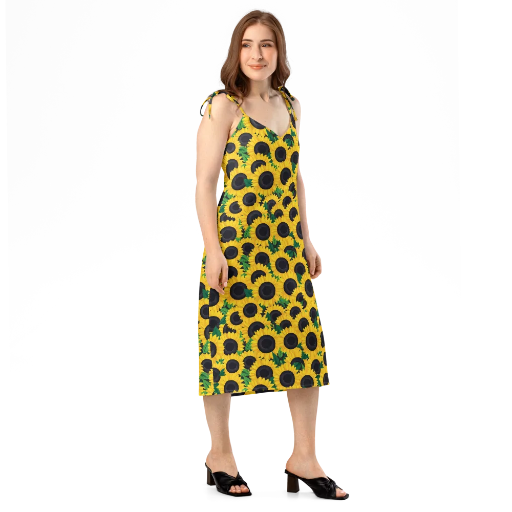 Sunlit Abundance on Slip Dress — Right Front