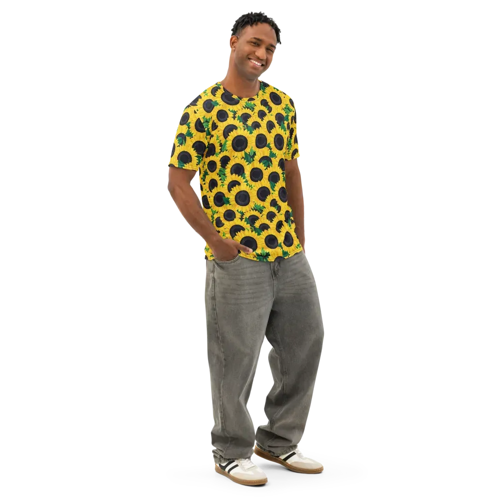 Sunlit Abundance on Men's Cotton Crew Neck T-Shirt — Right Front