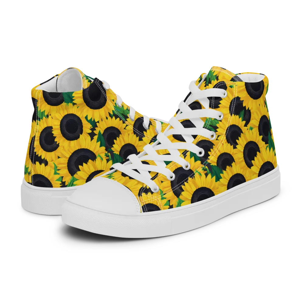 Sunlit Abundance on Women's High Top Canvas Shoes — Left