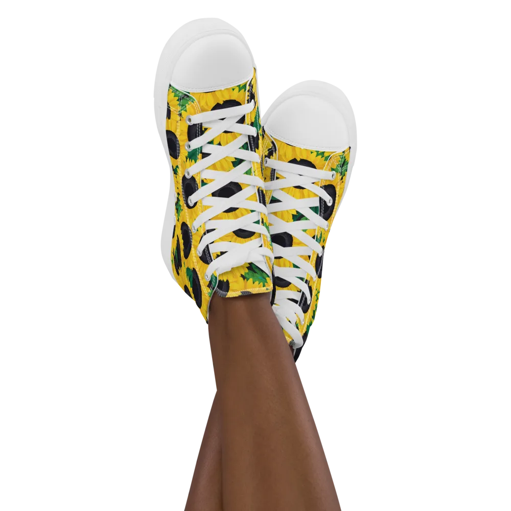 Sunlit Abundance on Women's High Top Canvas Shoes — Front