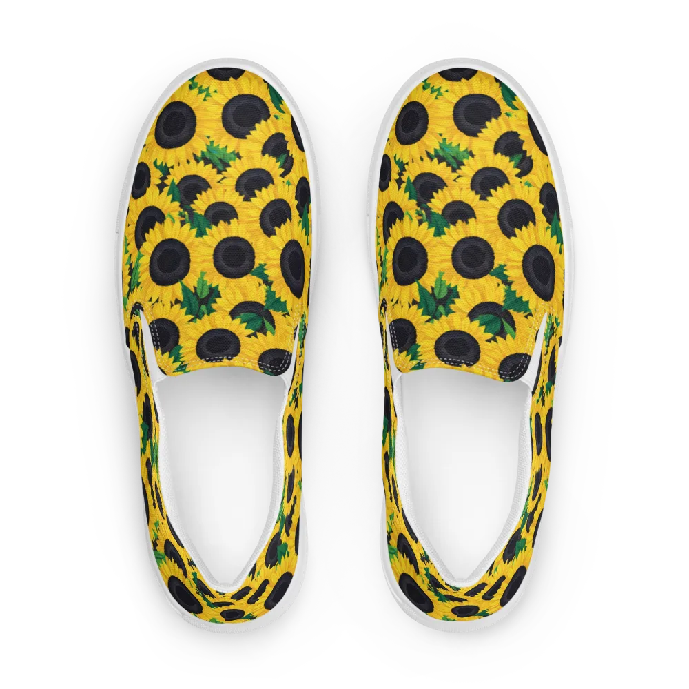 Sunlit Abundance on Men's Slip-On Canvas Shoes — Front