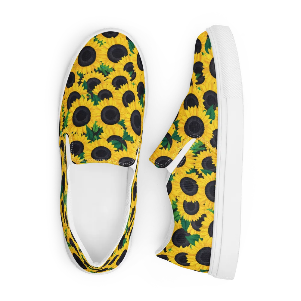 Sunlit Abundance on Men's Slip-On Canvas Shoes — Front
