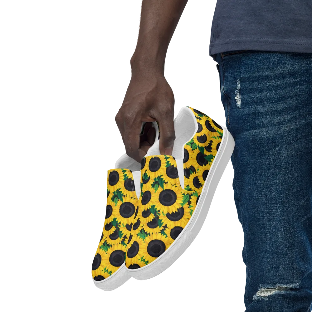 Sunlit Abundance on Men's Slip-On Canvas Shoes — Left Front