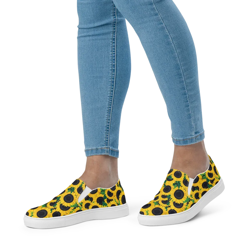 Sunlit Abundance on Women's Slip-On Canvas Shoes — Front