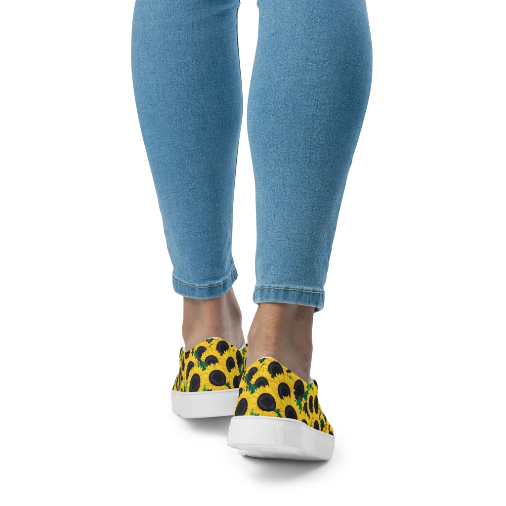Sunlit Abundance on Women's Slip-On Canvas Shoes — Back