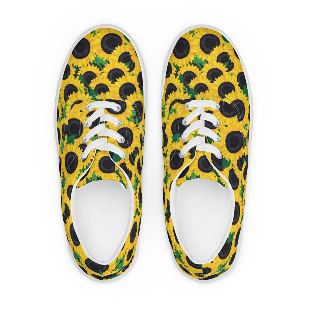 Sunlit Abundance on Men's Lace-Up Canvas Shoes — Front