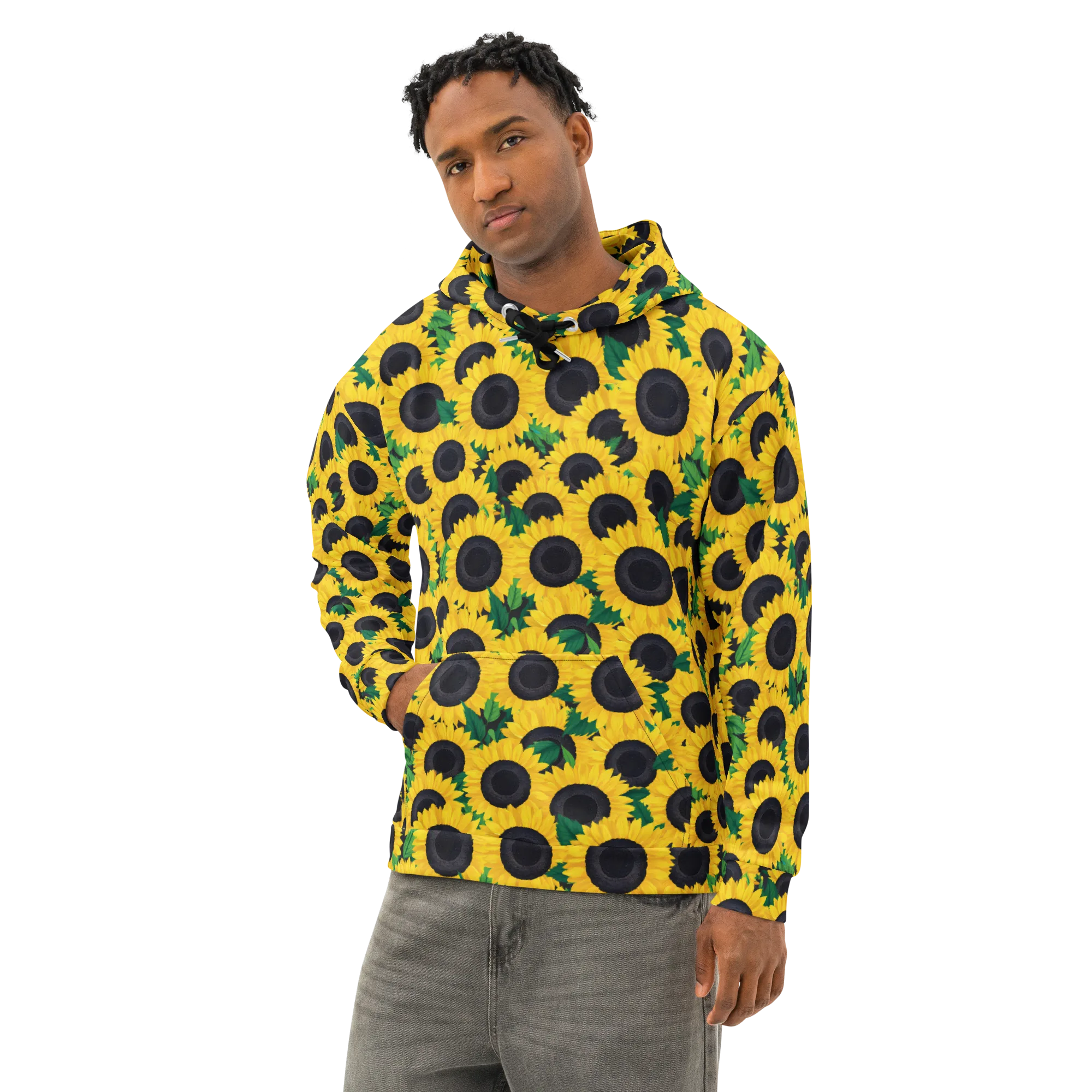 Sunlit Abundance on Cotton Hoodie — Left Front