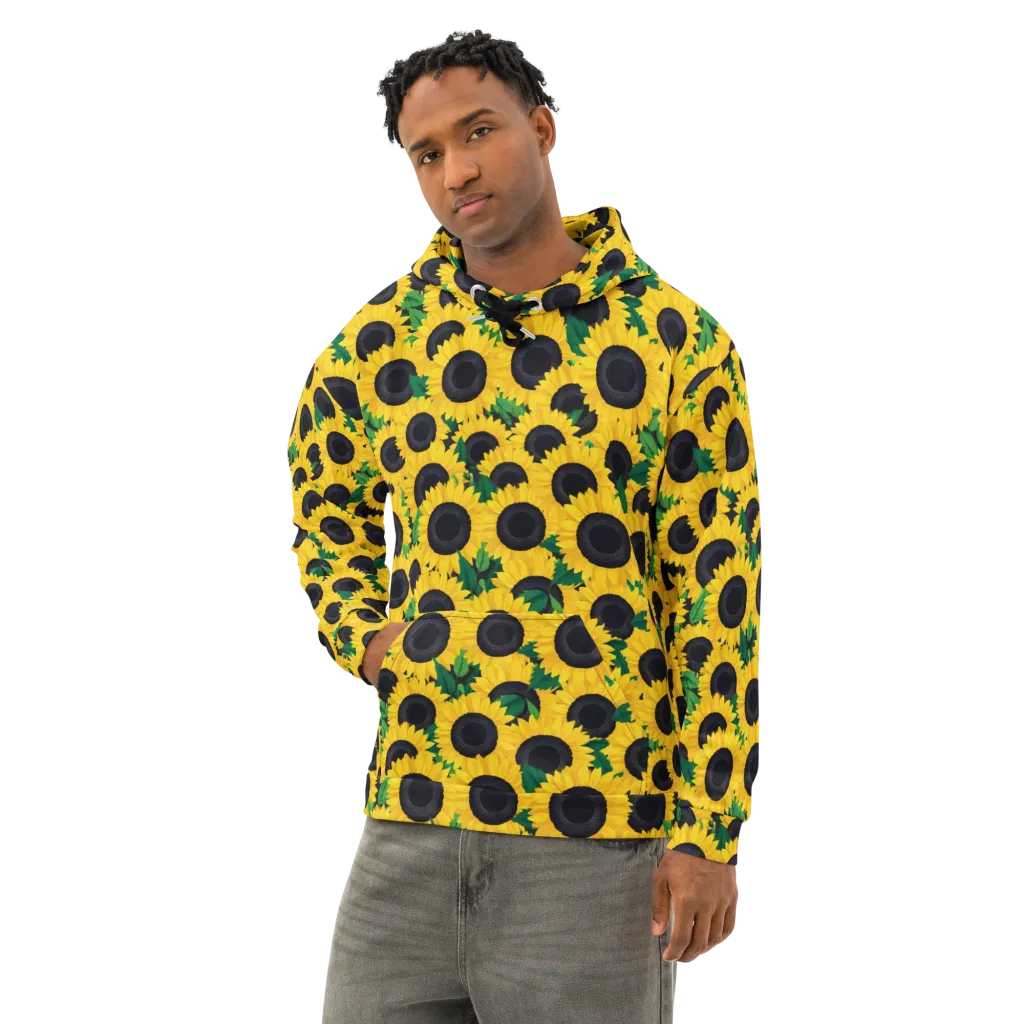 Sunlit Abundance on Cotton Hoodie — Left Front