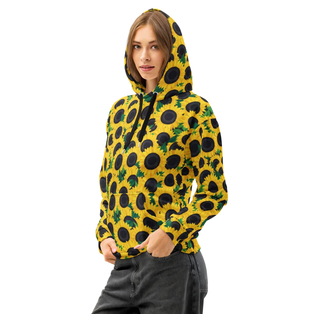 Sunlit Abundance on Cotton Hoodie — Left Front
