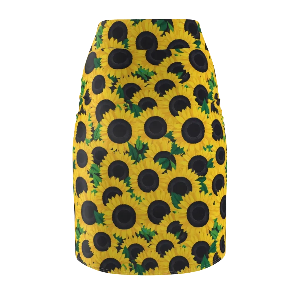 Sunlit Abundance on Pencil Skirt — Back