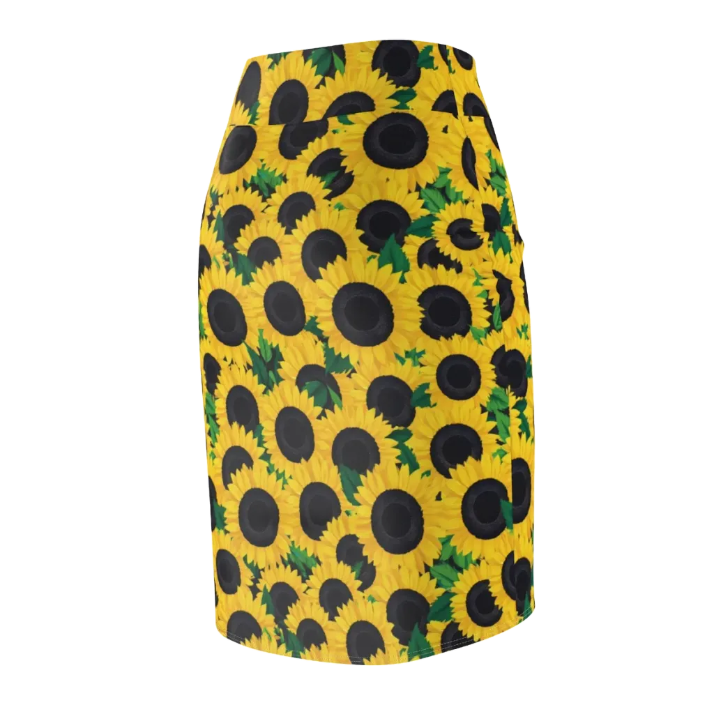 Sunlit Abundance on Pencil Skirt — Back Side