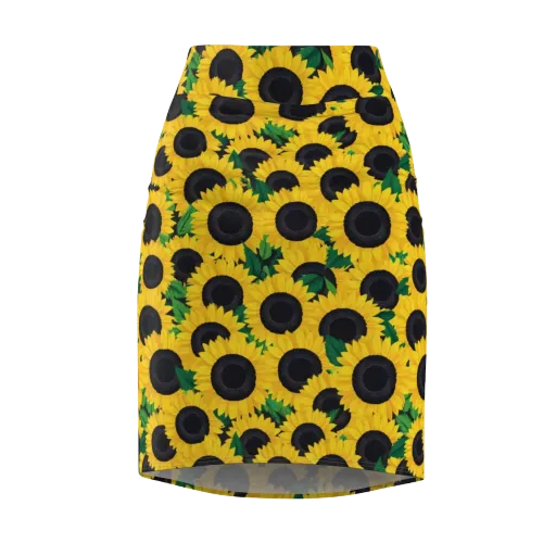 Sunlit Abundance on a Pencil Skirt