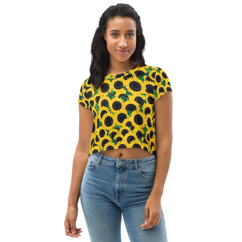 Sunlit Abundance on Crop Tee — Front