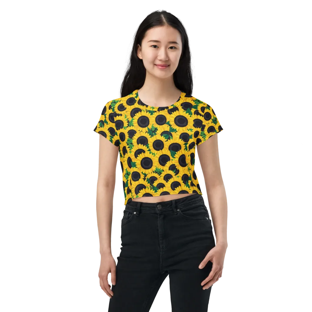 Sunlit Abundance on Crop Tee — Front