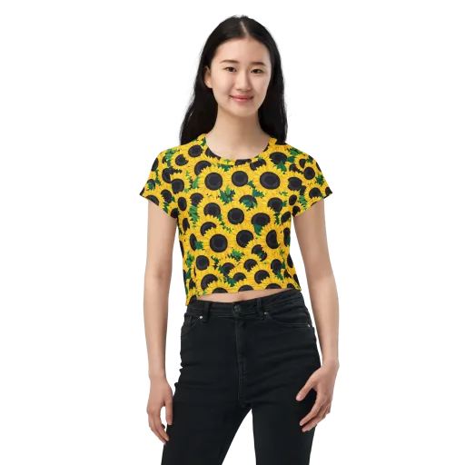 Sunlit Abundance on a Crop Tee