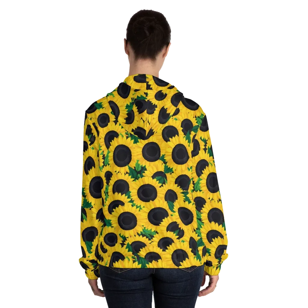 Sunlit Abundance on Women's Full-Zip Hoodie — Back On Person