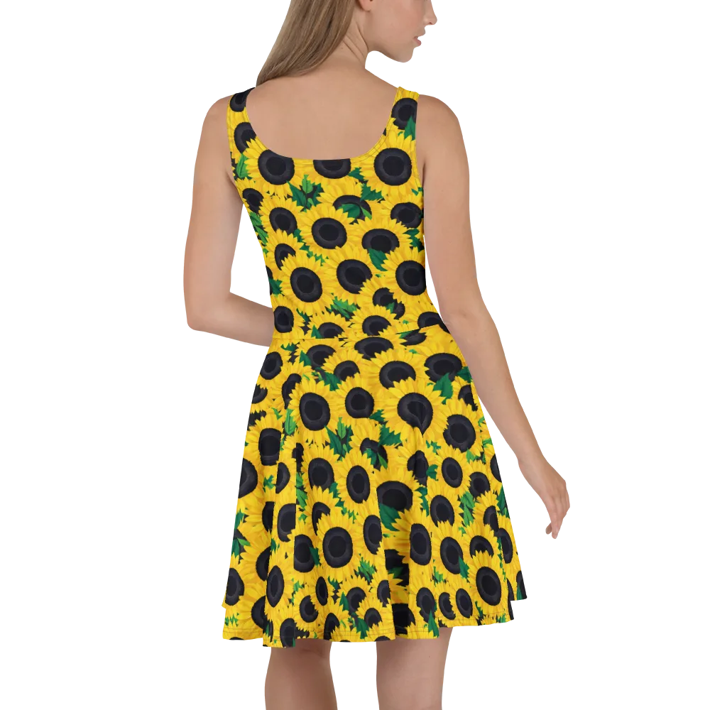 Sunlit Abundance on Skater Dress — Back