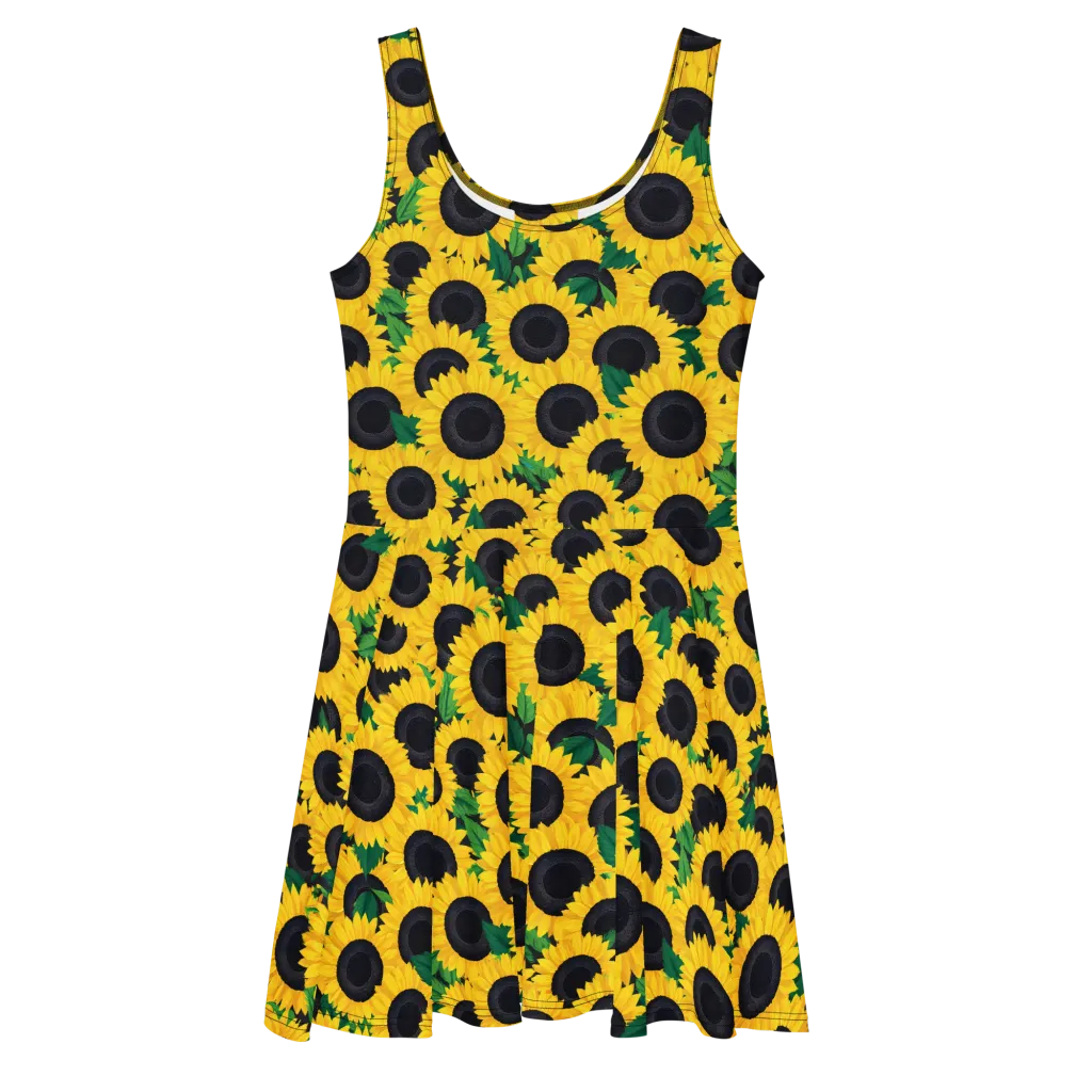Sunlit Abundance on Skater Dress — Front
