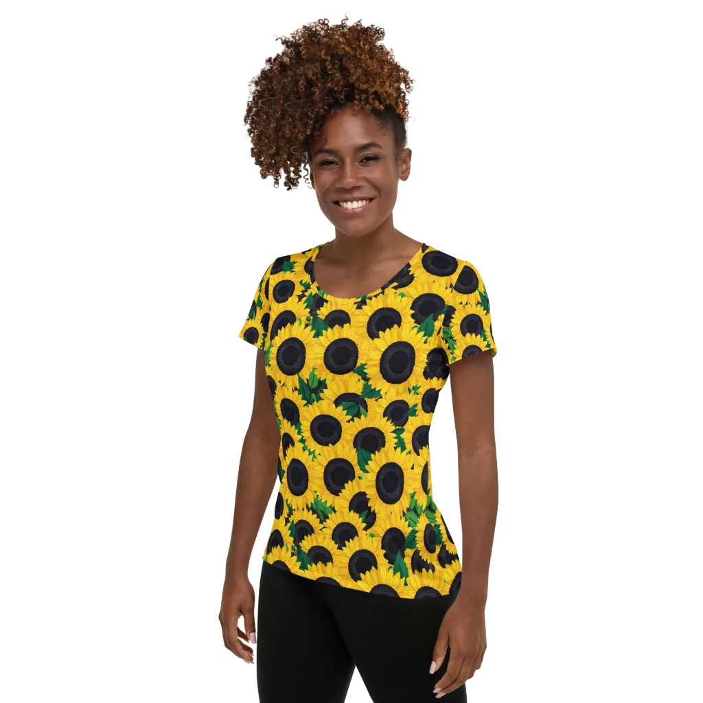 Sunlit Abundance on Women's Athletic T-Shirt — Left