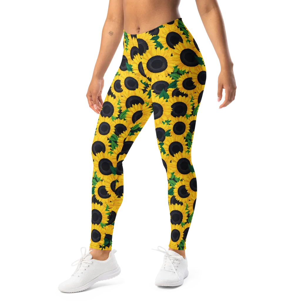 Sunlit Abundance on Leggings — Left Front