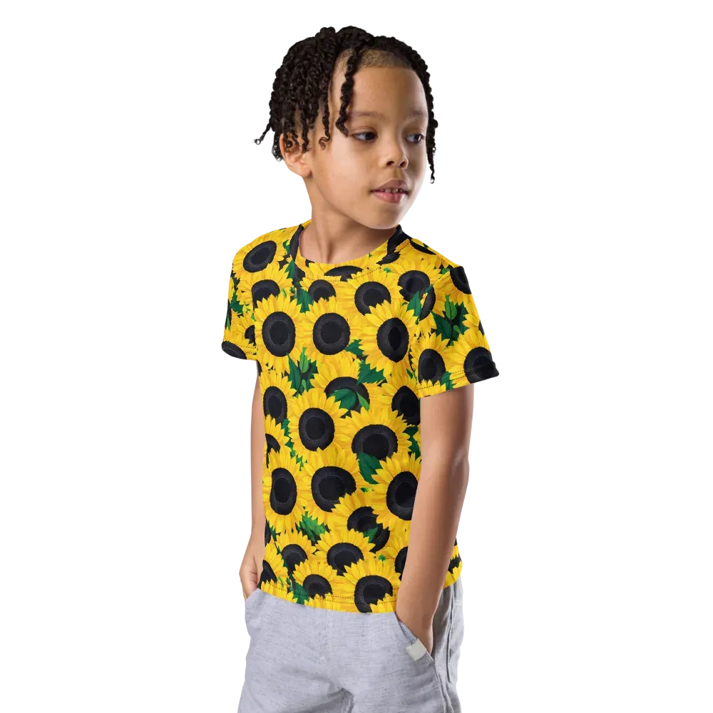 Sunlit Abundance on Kids Crew Neck T-Shirt — Left Front