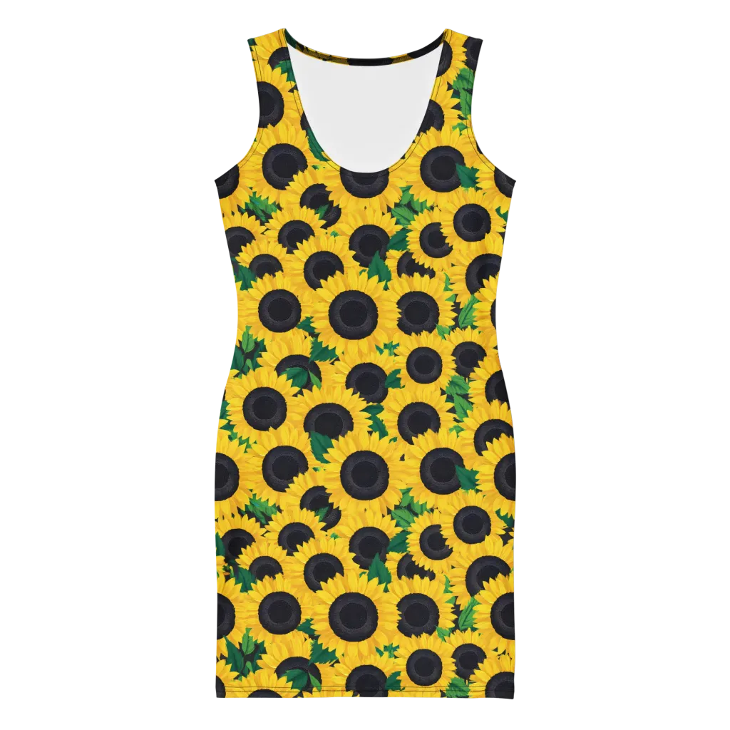 Sunlit Abundance on Bodycon Dress — Front