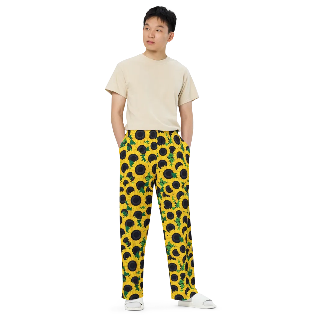 Sunlit Abundance on Wide-Leg Pants — Front