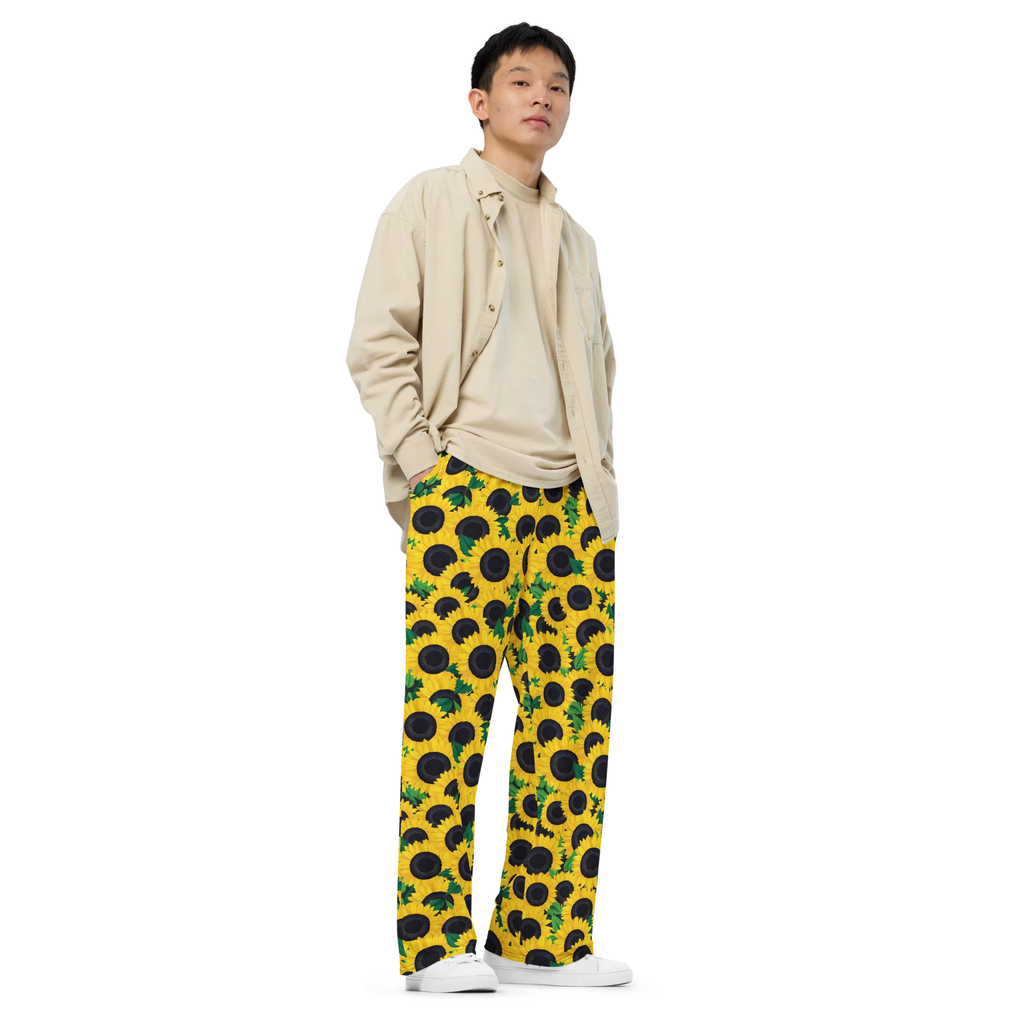 Sunlit Abundance on Wide-Leg Pants — Right Front