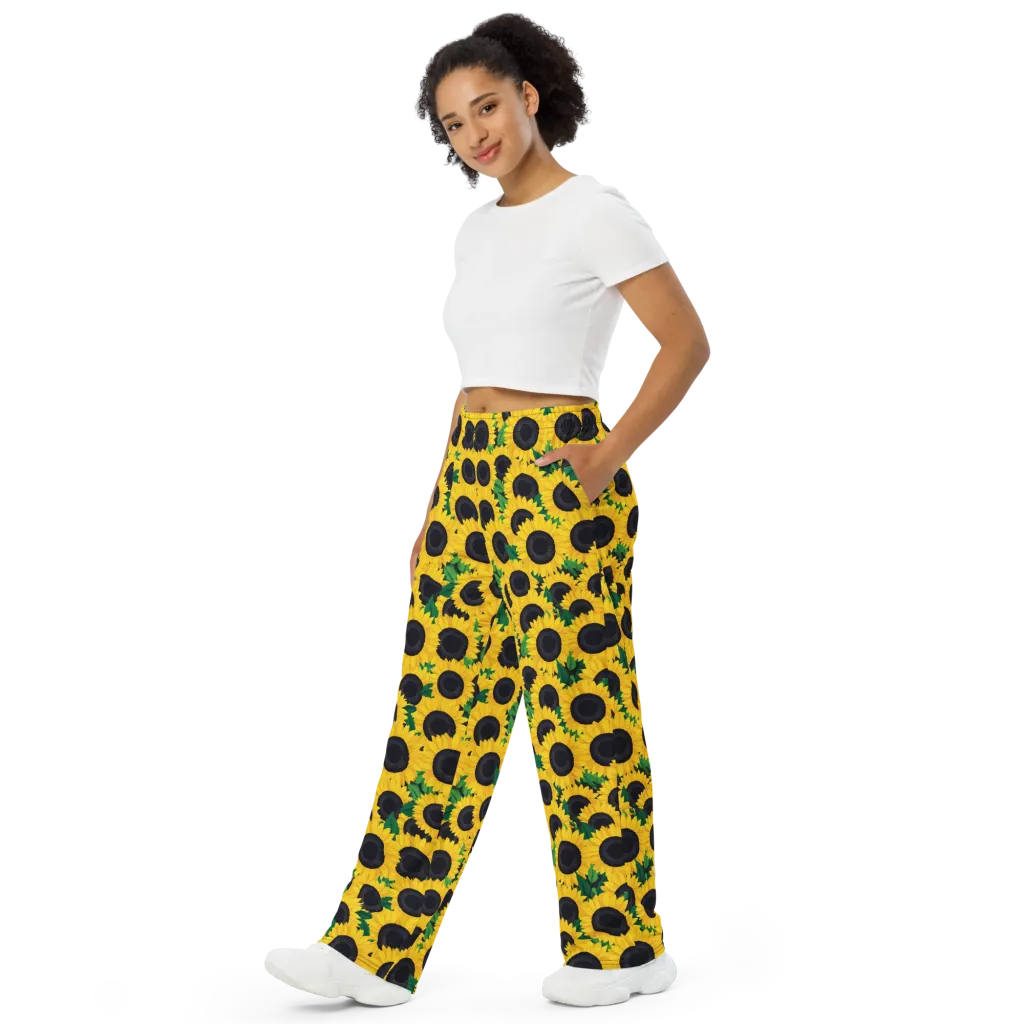 Sunlit Abundance on Wide-Leg Pants — Left Front