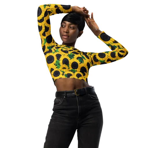 Sunlit Abundance on a Long Sleeve Crop Top