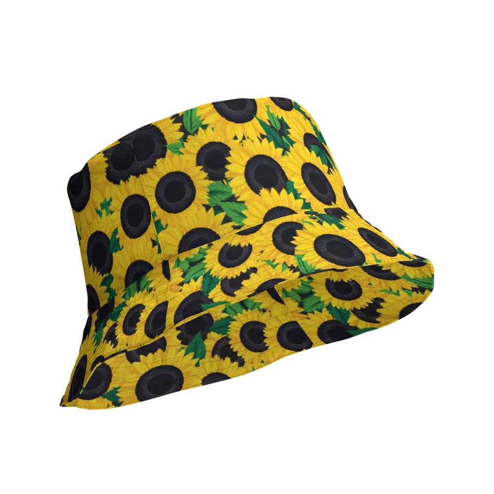 Sunlit Abundance on Reversible Bucket Hat — Product details Outside