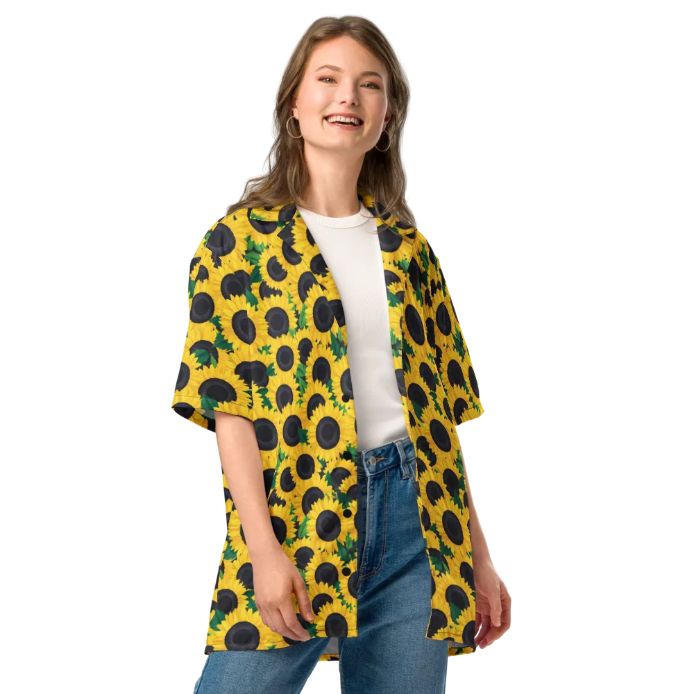 Sunlit Abundance on Button Shirt — Front
