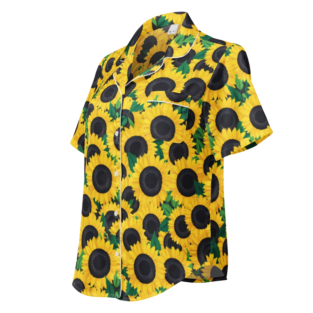 Sunlit Abundance on Women's Short Sleeve Pajama Top — Left Front