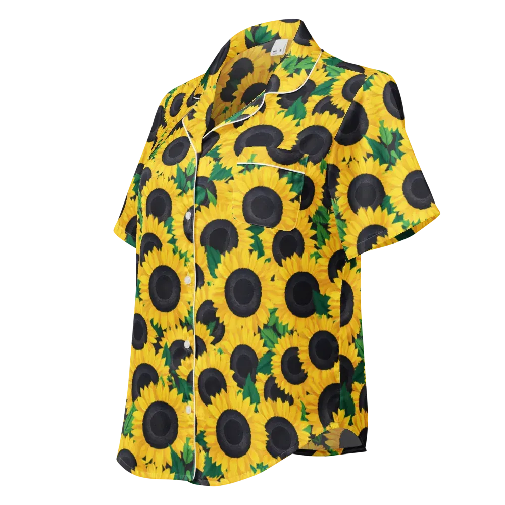 Sunlit Abundance on Women's Short Sleeve Pajama Top — Left Front