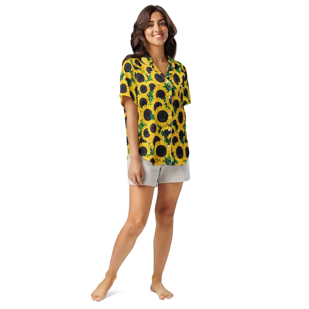 Sunlit Abundance on Women's Short Sleeve Pajama Top — Front