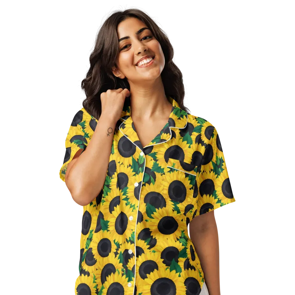 Sunlit Abundance on Women's Short Sleeve Pajama Top — Front