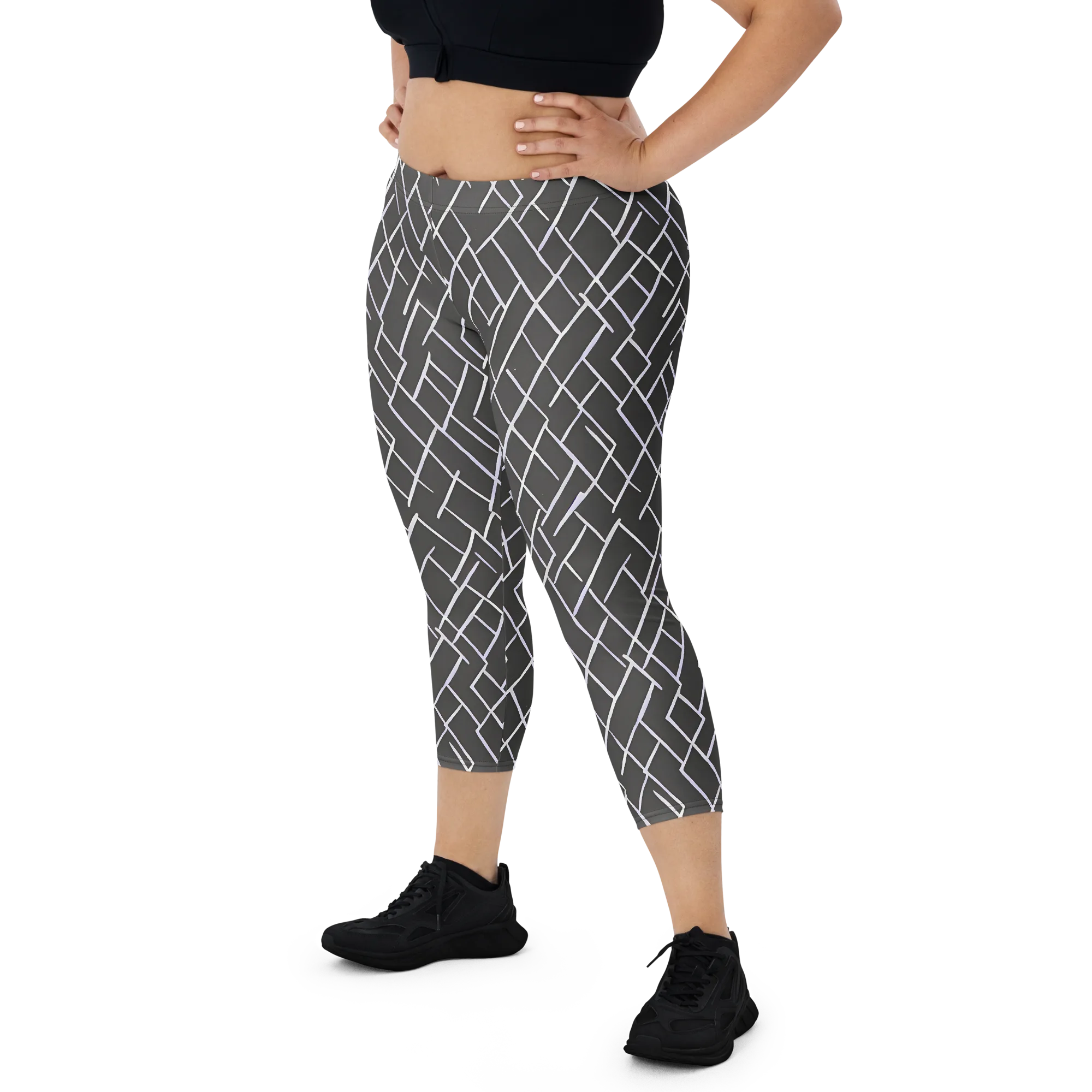 Ivory Cipher on Capri Leggings — Front