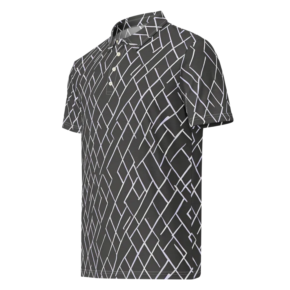 Ivory Cipher on Men's Slim Fit Polo Shirt — Left Front